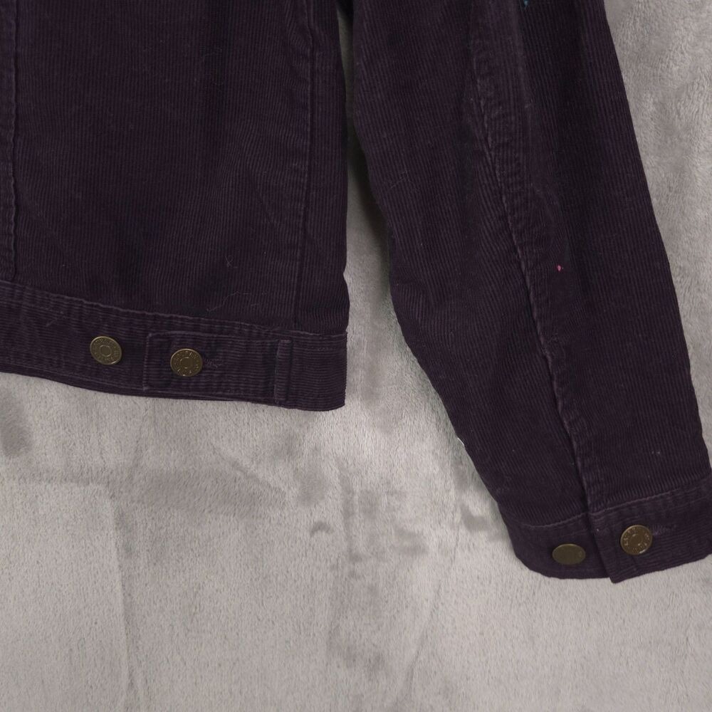 Vintage Lauren Jeans Company Corduroy Trucker Jacket Women Purple XL Y2K Retro - Picture 12 of 13